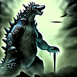 Full Drawing of Godzilla Rembrandt Style