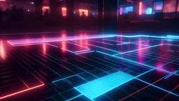 Photoreal magnificent neon vibes crowded dance floor, as seen through glass, photorealistic, bokeh masterpiece smooth shading, ultra detailed, high resolution, cinematic, unreal 6, subtle shadows, octane render, 8k, cinema 4d, HDR, dust effect, vivid colors