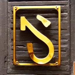 The letter P as in peter from the alphabet, constructed from machine parts, steampunk-style as a door sign