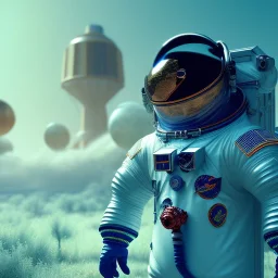 Riding dragon astronaut Jupiter, Wes Anderson Lut, unreal engine 5, octan render