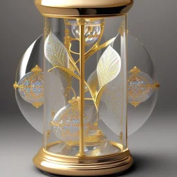 photorealistic crystal hourglass, a hyerrealistic transparent body, pastel colours flowers and leaves transparent, professional light, rococo, Artstation, intricate detail realism hdr, intricate detailed 8 k, with ornate jewelled, intricate detailed 4 k