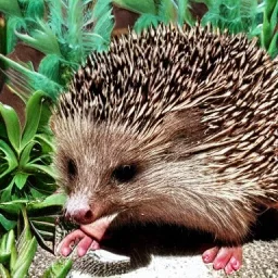 hedgehog, cute, brown body, humanoid body, arms, legs, cute face, cartoon, soviet cartoon, standing straight, belly, standing up, standing on back legs,