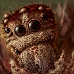 90's TCG fantasy artwork art of a giant spider