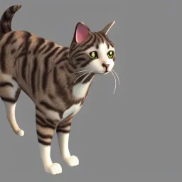 Un chien chat hybride, modélisme 3d, très détaillé