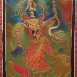 ancient indian yali mythical creature painting