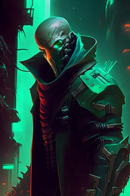 Pyke from league of legends in cyberpunk style