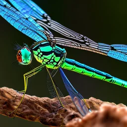 Damselfly full body colorful