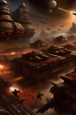 a planet being Exterminatus by imperial fleet, warhammer 40k