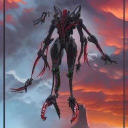 hybrid of Mass Production Evangelion and Godzilla and xenomorph