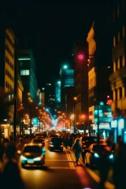 Blurry city party night life lights