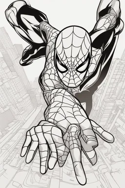 out line art of SPIDER MAN super HIRO colouring pages with white background ,skech style ,full body. only use outline,mandala style,clean line art,white background,no shadow and clear and well outlined