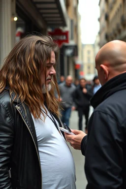 A stalker wants an autograph from a long-haired rock musician on a street in central London. The stalker is an overweight soon bald 25-year-old and looks a bit slimy, the atmosphere is oppressive and unpleasant