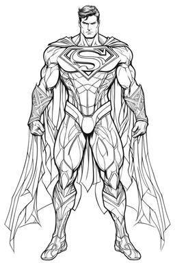 Superman.He looks forward with radiant eyes In a new, sophisticated suit Ornate gold, black, red, glowing blue energy tattoo decorated with a Mandala pattern. Strong, fit body. Muscles. A cinematic scene. A destroyed city scene