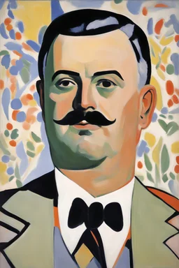 Portrait of a rich modern conservative politician by Matisse