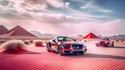 Ferrari, Bentley, and Benz in a desert, intricately detailed, long shot, professional photography, a breathtaking grassland background, realistic art, shot on dslr 64 megapixels sharp focus, canon lens, 16k resolution