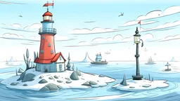 cartoon illustration: North Pole