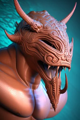 Aquatic Minotaur, fantasy beast, magnificent, majestic, highly intricate, incredibly detailed, ultra high resolution, complex 3d render,