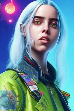 Billie Eilish, in stockings, cyberpunk2077