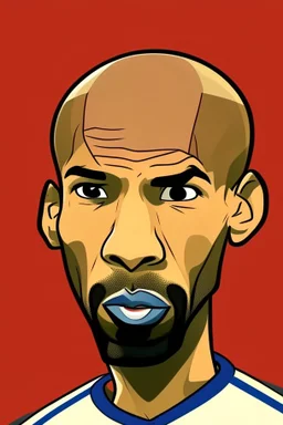 Thierry Henry French soccer player ,cartoon 2d