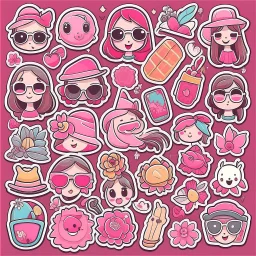 girly stickers template