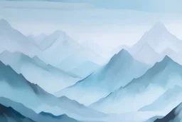 pastel blue mountains art