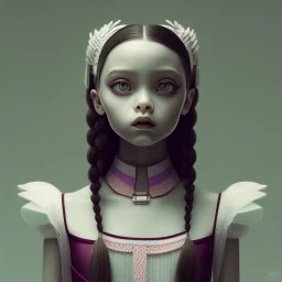 Jenna ortega wednesday addams gotik makyaj saç orgü siyah pan elbise mdjrny-v4 style