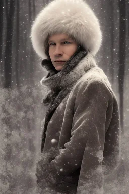 Portrait of matti nykänen in winter landscape. mindfullness.