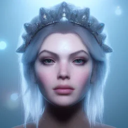 A portrait of a crystalised ice cold queen, atmospheric,fantasy, realistic, unreal engine 5, cinematic lighting, octane render.