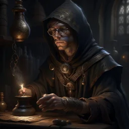 A young celtic industrial era mage alchemist grimdark realistic