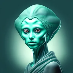 portrait of a young alien woman