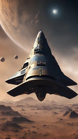 10k resolution, Egyptian starship in space