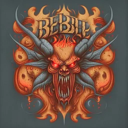 "Craft a compelling and infernal logo for 'Beelzebub,' channeling the essence of this demonic entity. Infuse the design with dark and sinister aesthetics, incorporating devilish symbolism, intricate details, and an overall malevolent atmosphere. Utilize a color palette that conveys the fiery depths of hell, and employ typography that exudes a sense of demonic authority. The logo should evoke fear and fascination, capturing the legendary and malefic nature of Beelzebub."