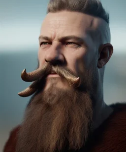 close-up portrait, Viking style, realistic, 8K, a Highly detailed face of a man, beard