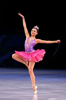 a lovely patinage girl dancer showing her performance in olympics