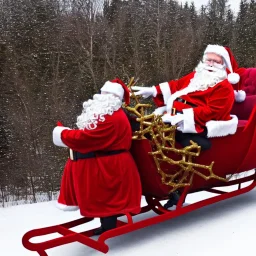 photo, santa claus sleigh pulled by giant spiders