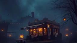 french cafe. Magic. Drama. Creepy.