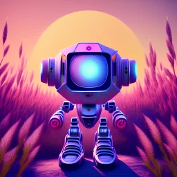 robot with psychedelic flowers an at sunset, lot's of grain and detai, flowered background, unreal engine 5, FKAA, TXAA, RTX, SSAO, Shaders, OpenGL-Shaders, GLSL-Shaders, Post Processing, Post-Production, Cell Shading, Tone Mapping, CGI, VFX, SFX, hyper maximalist, elegant, hyper realistic, super detailed, dynamic pose, photography, Hyper realistic, volumetric, photorealistic, ultra photoreal, intricate details, 8K, full color, pixelart, volumetric lightin