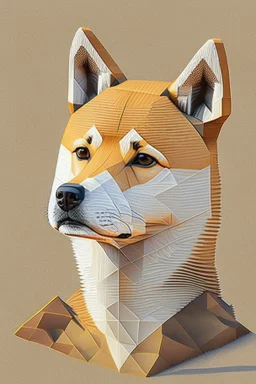 pioneer shiba inu close face matrix isometric hills with x on forehead