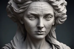 До превращения в статую — она была женщиной в возрасте, но старательно это скрывавшей. Ее черты были резкими, глаза — колючими и пронзительными.