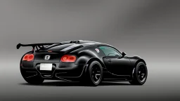 musou black painted Black Super Bugatti Veyron Hyper Sport, rear view