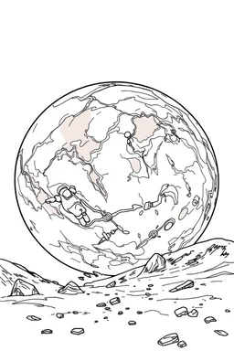 thine line draw style, show a shot of a view of Mars surface