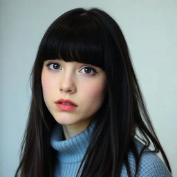 Jeune femme avec frange