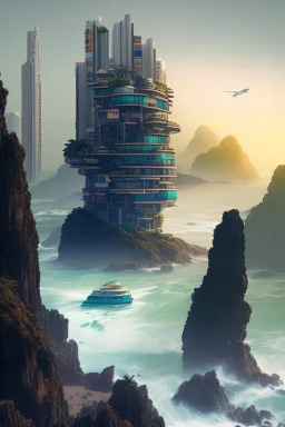 Modern futuristic Mumbai coast