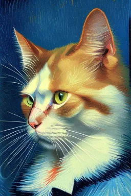 Portrait of a cat by Van Gogh