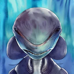 watercolor alien painting