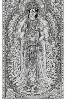 Hinduism, modern realistic cartoon drawing, grayscale, adult coloring pages, Hindu god Brahma, male god, wisdom, transformation, lined drawing, coloring page, 300 dpi, high quality print, painted portrait, full body, white hair , masculine, mature, handsome, upper body, muscular, hairy torso, fantasy, intricate, elegant, highly detailed, digital painting, artstation, concept art, smooth, sharp focus, illustration, 8K, HDR, masterpiece, pastel quad Color, 3D vector art, cute and quirky, fantasy