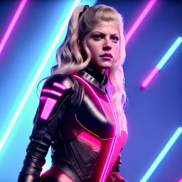 Actress, young Katheryn Winnick, android woman, neon ambient, clean skin, circuits, leather coat, cyber punk, neon, army, tubes, blood, portrait, studio photo, unreal engine 5, smooth color, 16 bit, god lights, ray tracing, RTX, lumen lighting, ultra deatail, volumetric lighting, 3d, finely drawn, hd.