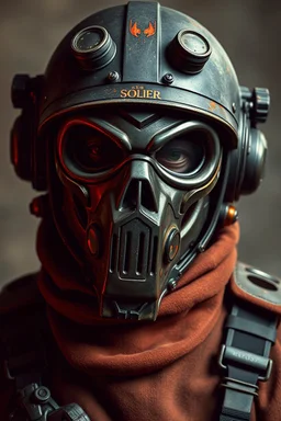 1950 mad mask heavy tech bad ass soldier photo concept character