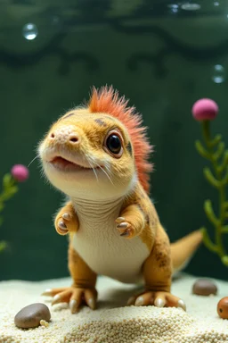 dinosaur weasel fish with cute fur