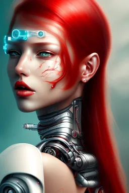 cyborg, red hair, sexy, real, dream